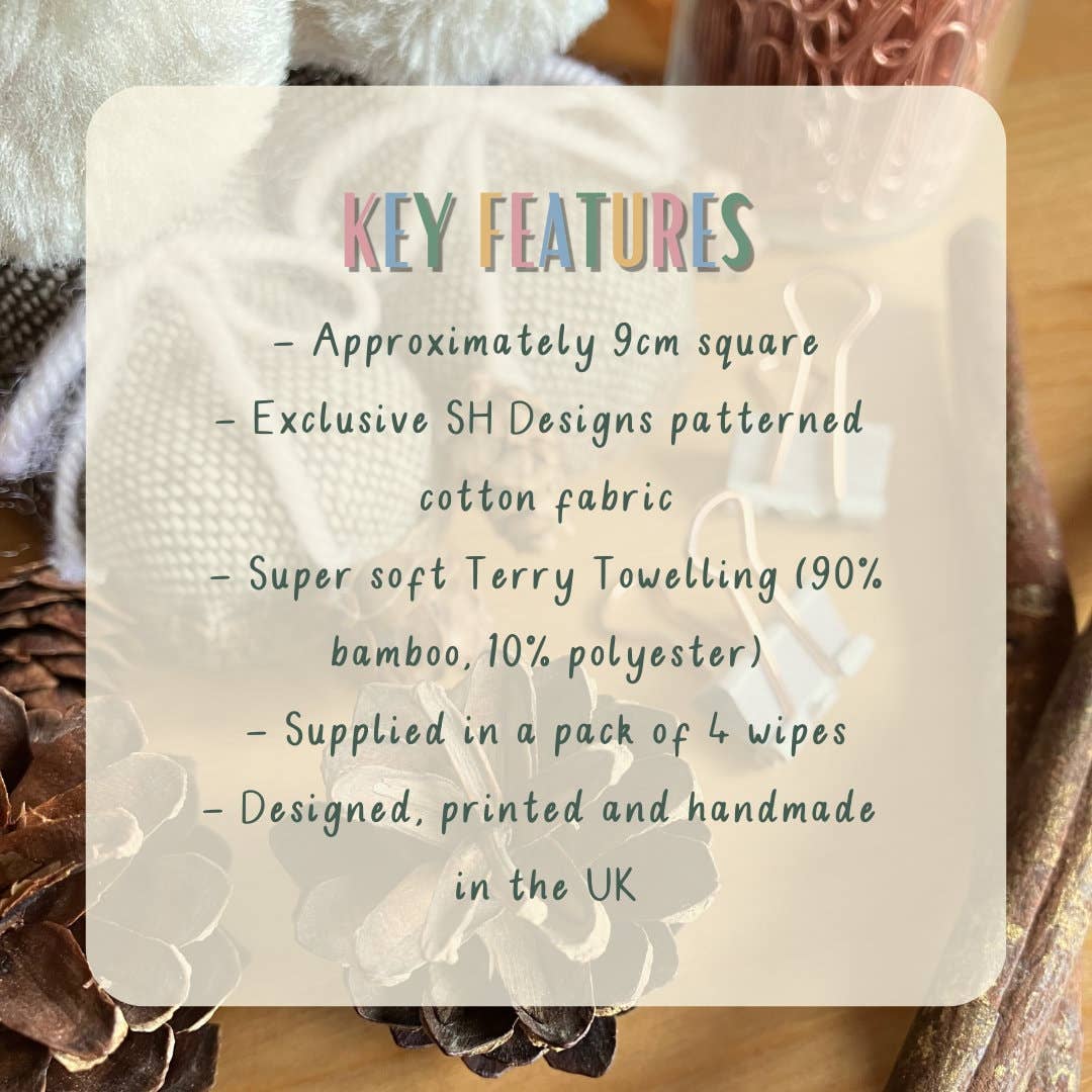 Reusable Face Wipes White Floral Pattern