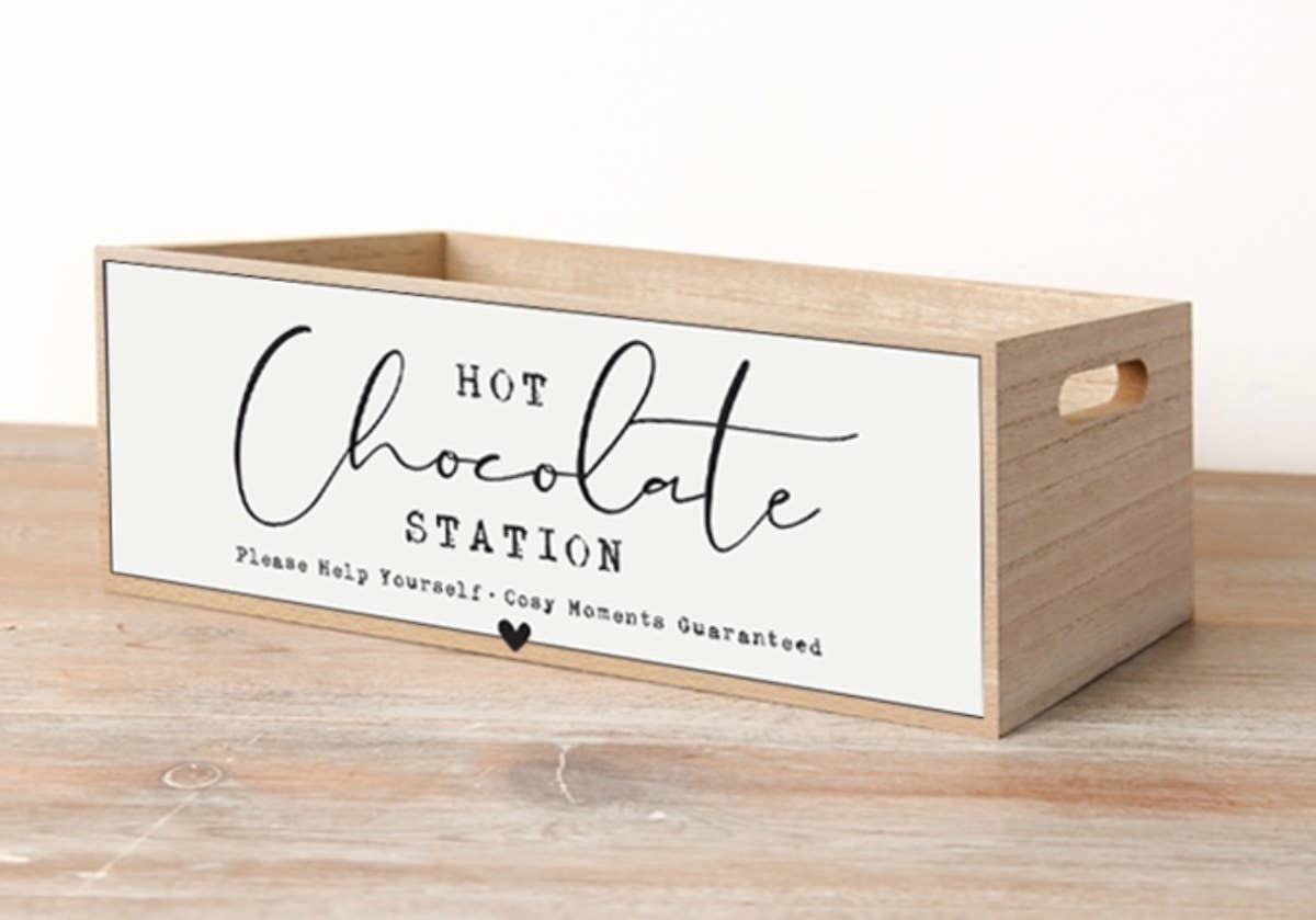 Hot Chocolate Station Wooden Crate