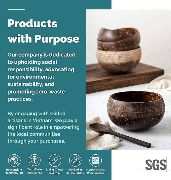 Coconut Bowl Set – Handmade & Sustainable