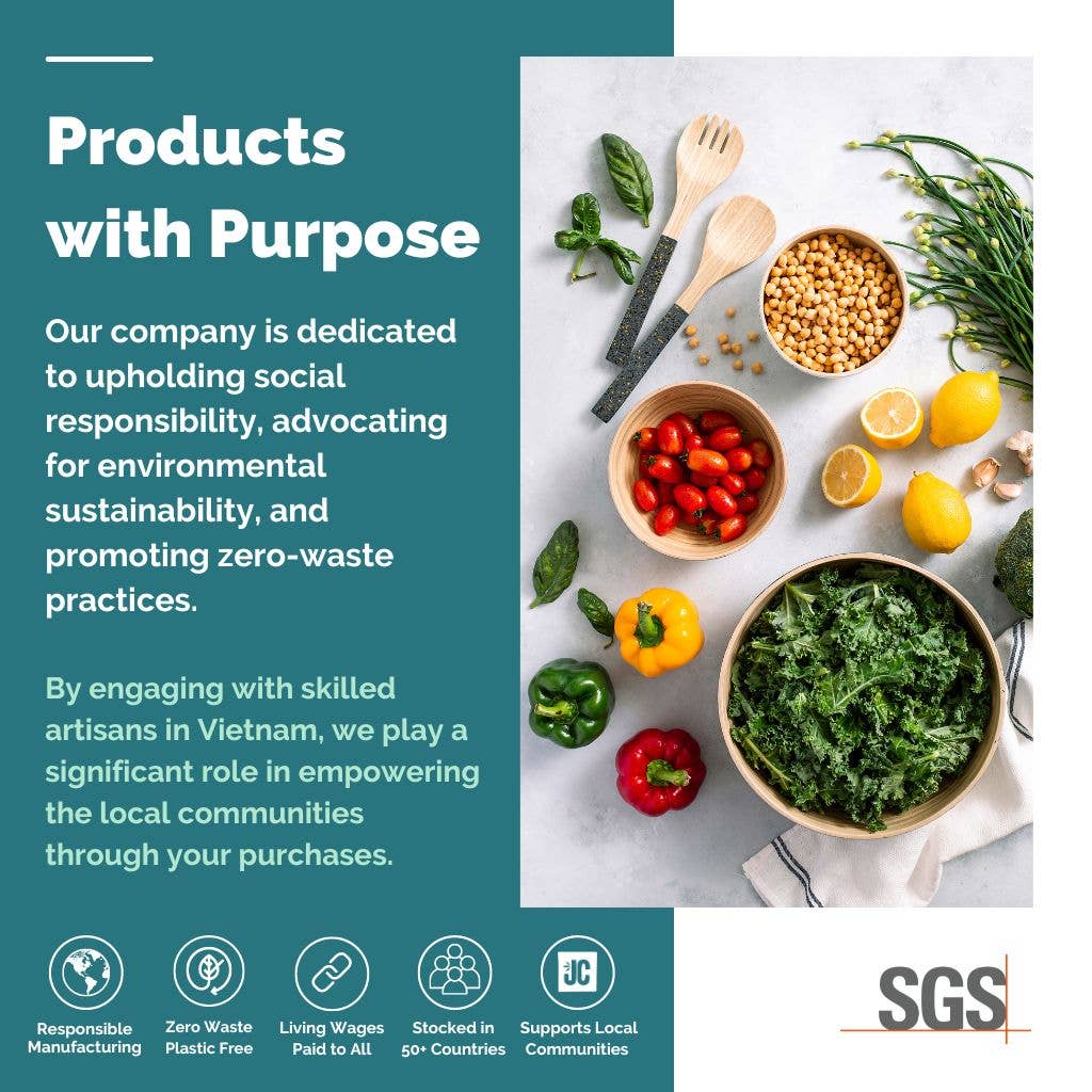 Medium Bamboo Serving Bowl – Terrazzo Design