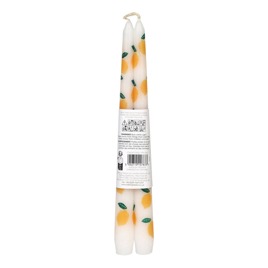 Lemon Taper Dinner Candles - 2 Pack | Summer Gifts |