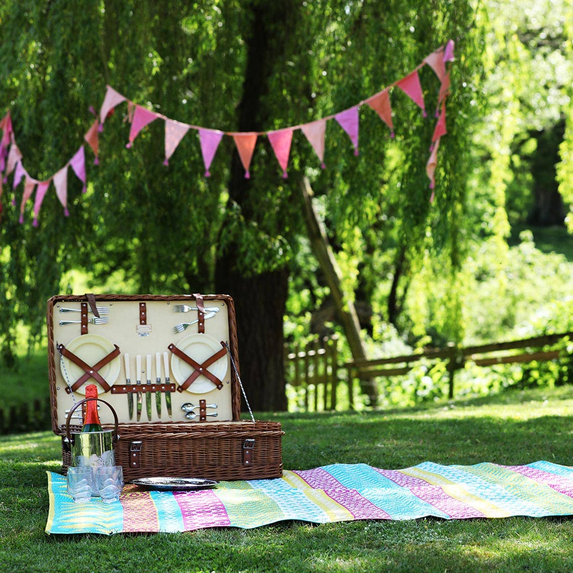 Pink Fabric Cotton Bunting - 3m | Party Supplies |