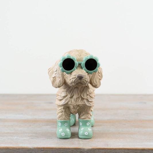 Cockapoo Figurine with Glasses & Boots, 24.8cm