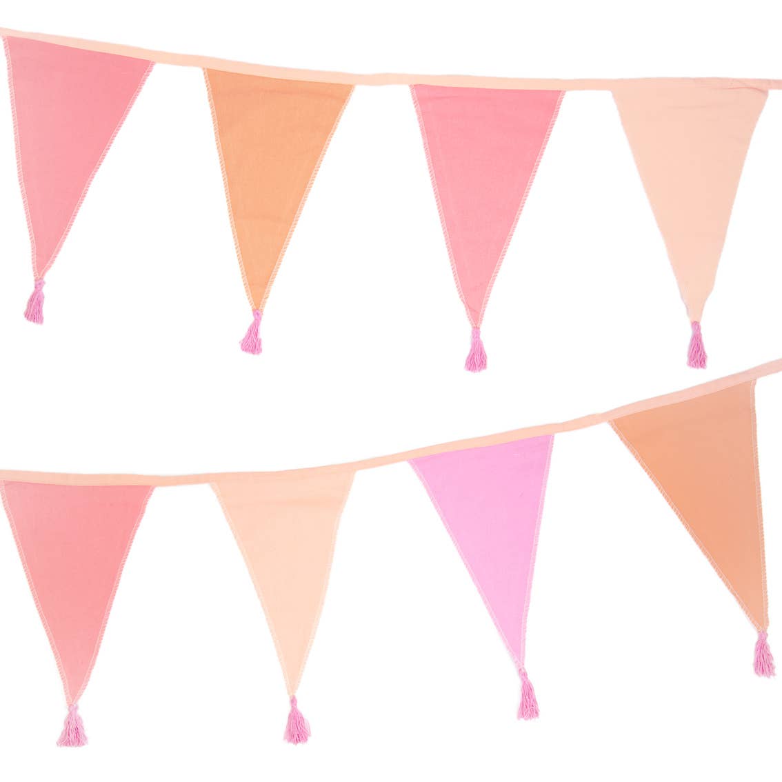Pink Fabric Cotton Bunting - 3m | Party Supplies |