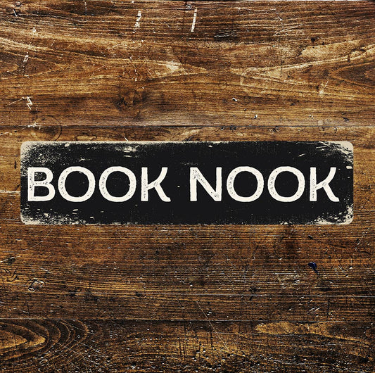 Book Nook   Metal Long Sign Plaque