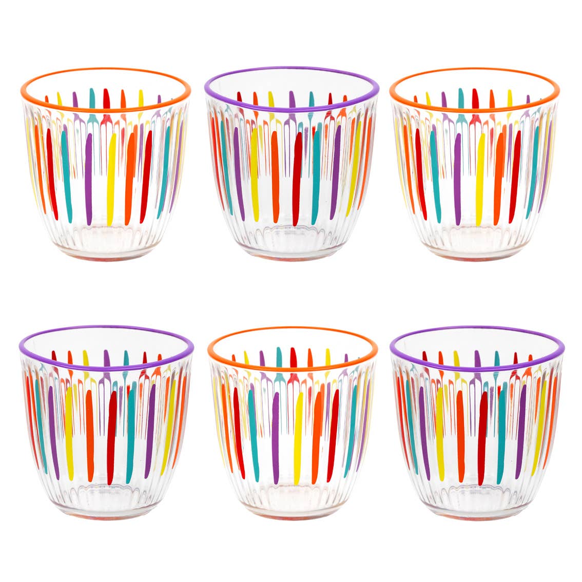 Taste the Rainbow” – Set of 6 Rainbow Glass Tumblers