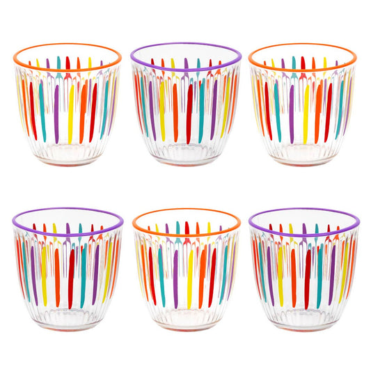Taste the Rainbow” – Set of 6 Rainbow Glass Tumblers