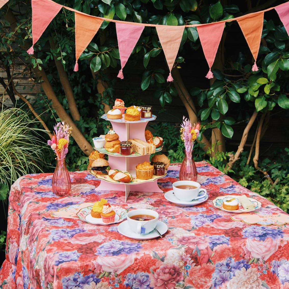 Pink Fabric Cotton Bunting - 3m | Party Supplies |