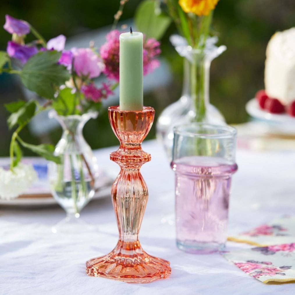 Colourful Glass Candle Holders | Vintage-Style Table Decor