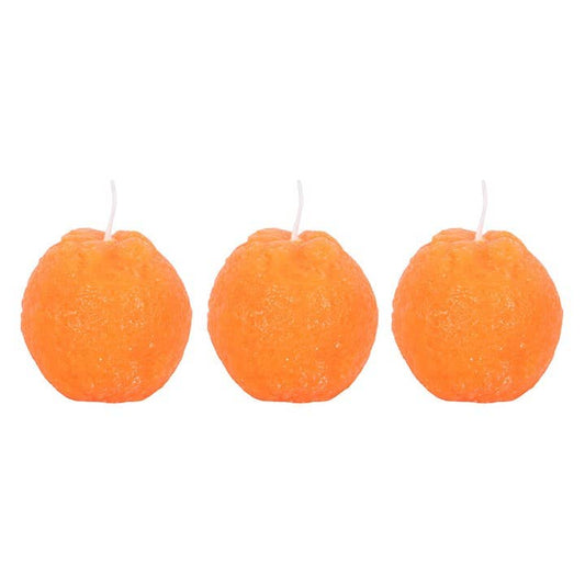 Little Squeeze” – Set of 3 Orange-Shaped Candles