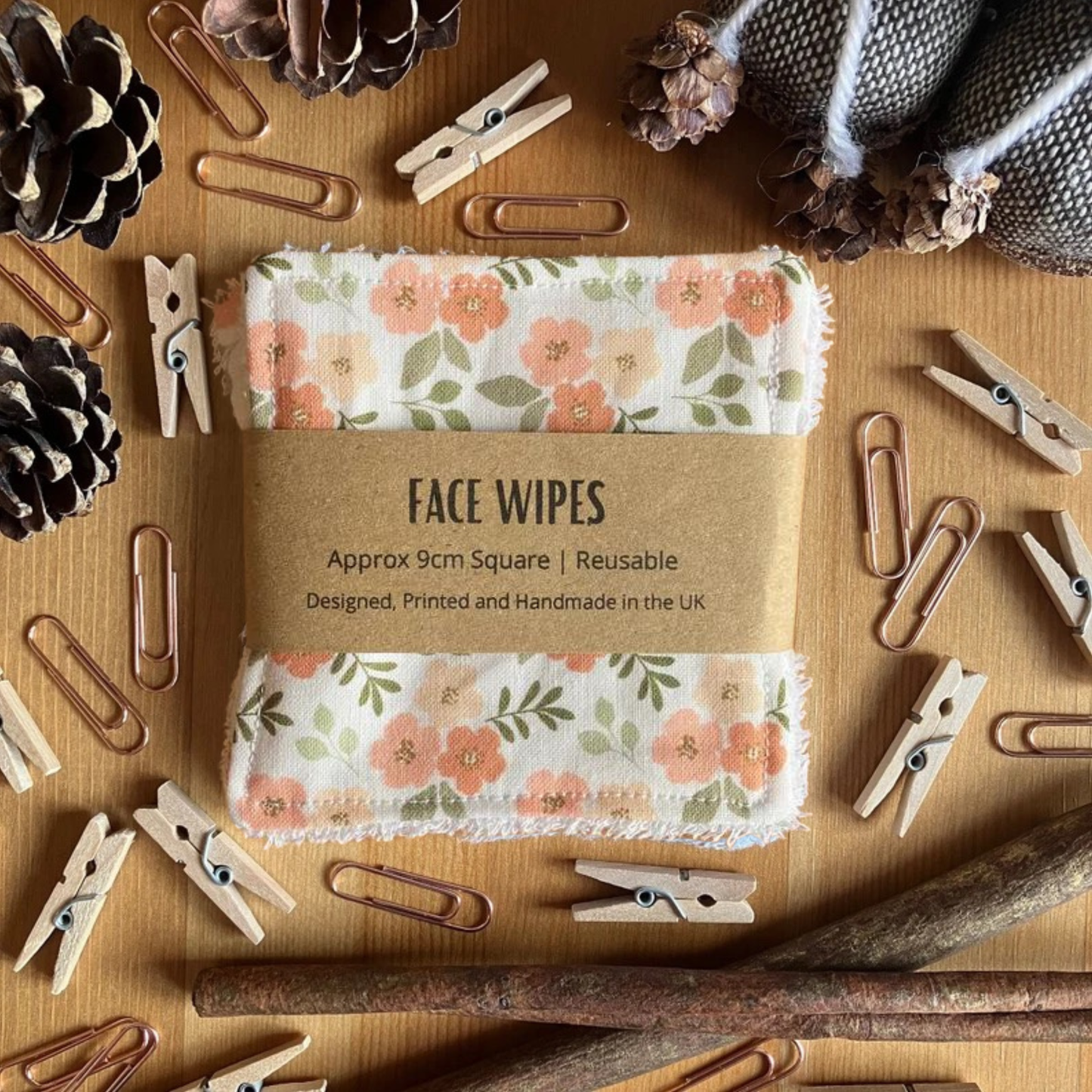 Reusable Face Wipes White Floral Pattern