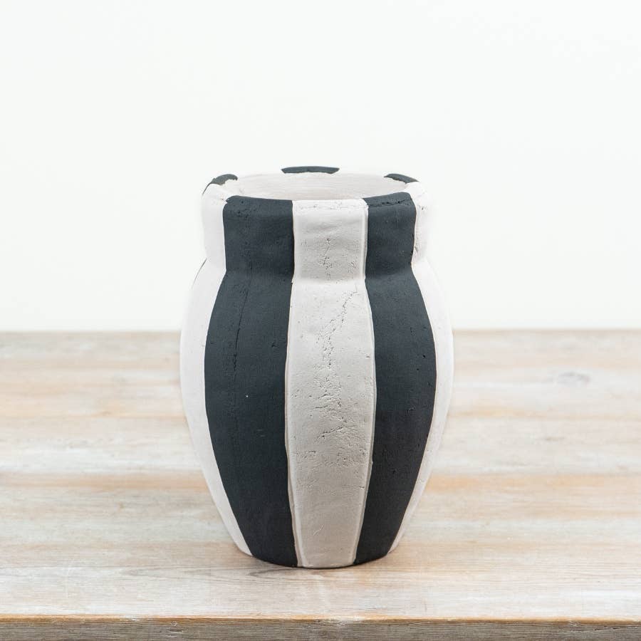 Striped Terracotta Vase, 24.5cm