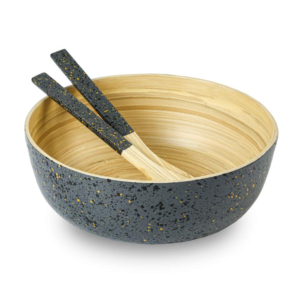 Bamboo Salad Server Set – Terrazzo Handle