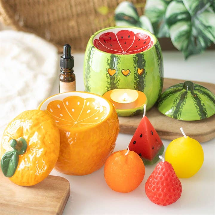 🍊 “Fruit Salad Fizzlers” – Set of 4 Colour Pop Candles