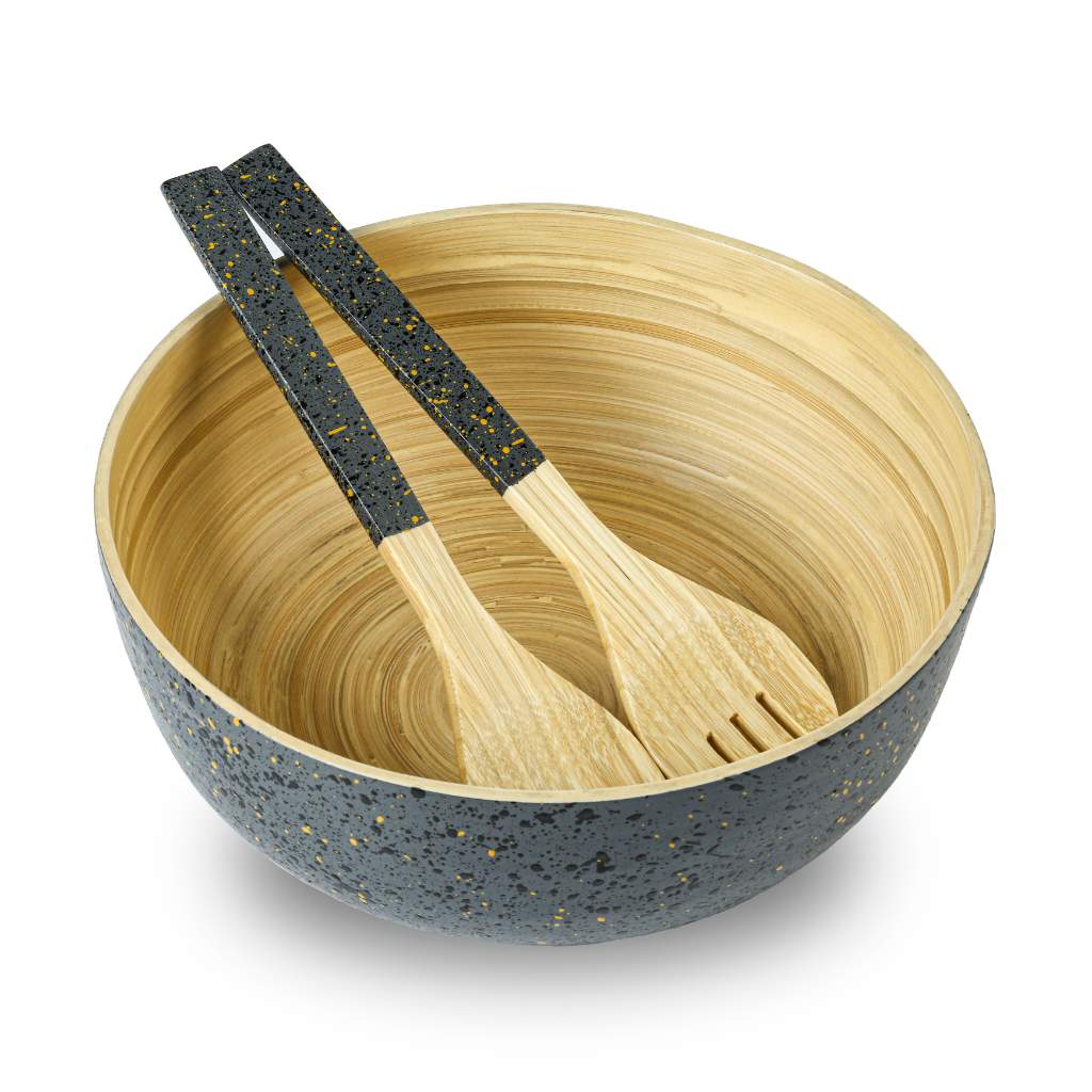 Bamboo Salad Server Set – Terrazzo Handle
