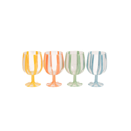 Portofino Stacking Wine Glasses Stripe Set of 4