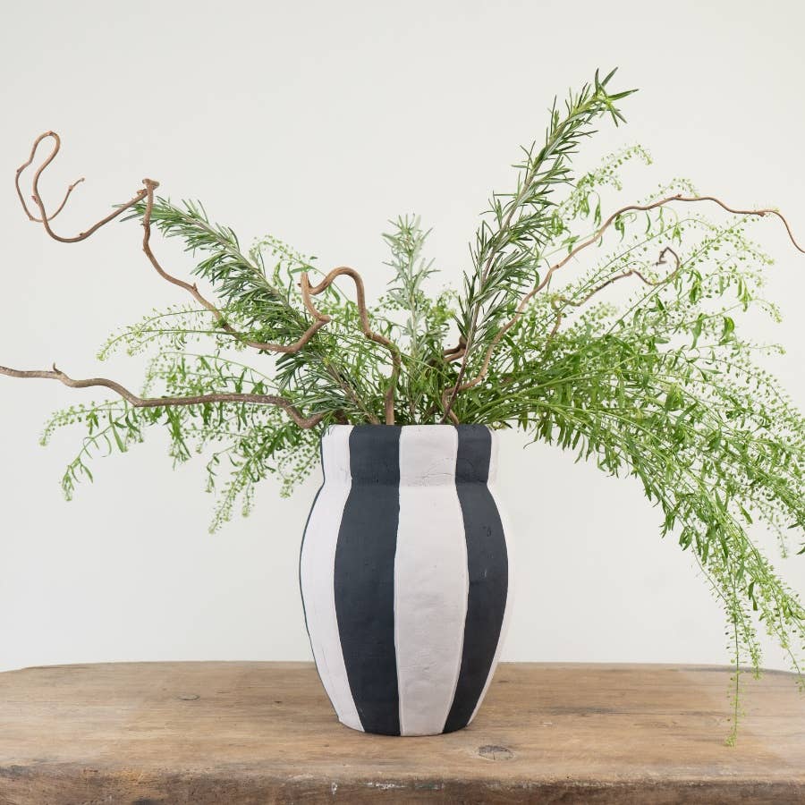 Striped Terracotta Vase, 24.5cm